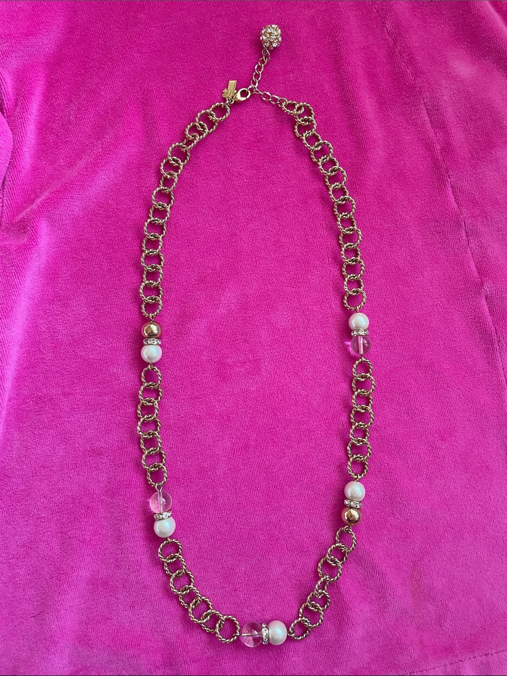 Kate Spade Gold Statement Necklace with Pearls & Crystals Accents